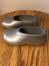 Vintage Pair Metal Clog Slipper Shoe. Silver Color Figurines. picture