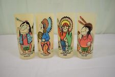 Vintage 1950's  Bill T Lores Native American Indian Frosted Glasses Texaco picture