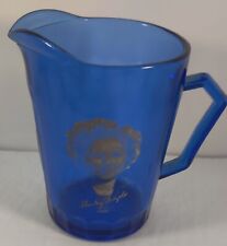 Vintage Shirley Temple Bright Cobalt Blue Glass Pitcher/Creamer 4 1/2