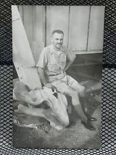 c.1950's Whale Skull Man Fashion Sitting Vintage RPPC 1940's picture
