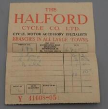 Vintage Halford Bicycle Cycle Company Birmingham England Receipt 1950's picture