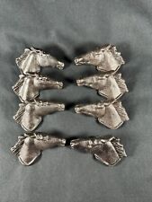 Set of 8 Horse Head Drawer Pulls Metal/Iron picture