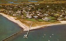 c1950s VINTAGE Postcard AERIAL View KENNEDY COMPOUND & Yacht HONEY FITZ Cape Cod picture