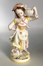 RARE Antique Conta & Boehme Porcelain Hand Painted Lady w’ Basket Figurine 9” picture
