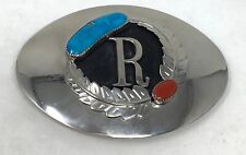 BC - Vintage B Cayaditto Initial R Oval Belt Buckle picture