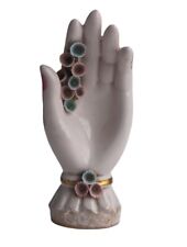 Vintage Lefton Porcelain Pink Hand Ring/Earring Holder Figurine  picture