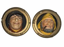 LEGEND PRODUCTS CHALKWARE HEADS Lot Of 2 PORTHOLE SAILOR NAUTICAL UK ‘87 picture