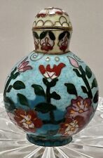 Chinese Snuff Bottle Enameled Cloissonne Flowers picture