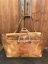 Vintage 1955 Leather U S Mail Money Duffle Bag Railroad Overnight Crossbody Bag picture