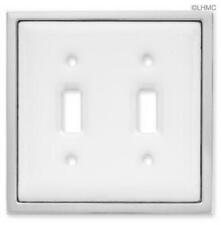 (5 Pack) Double Switch Wall Plate - Ceramic w/ Chrome Trim LQ-68977 picture