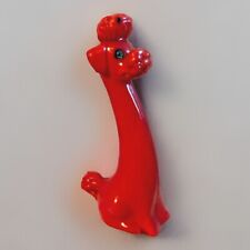 vintage red plastic poodle Dog w/ jewel eye Hong Kong Carnival Prize 6
