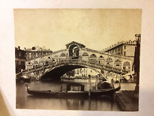 Vintage EARLY Mounted Photo: VENICE CANEL w RIALTO BRIDGE 9 1/2 X 7 3/4