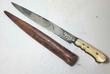 Antique Ottoman Decorated Long Knife With Rams Horn Handle 19th.century picture