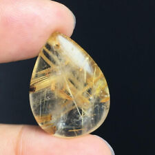 Yellow Natural Citrine Hair Crystal Rutilated Quartz  Polished Stone Craft Gift picture