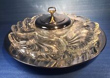 Lazy Susan Beautiful Four Dish Bowl and Lid - 19” Crystal and Chrome picture
