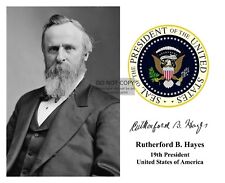 PRESIDENT RUTHERFORD B. HAYES PRESIDENTIAL SEAL AUTOGRAPHED 8X10 PHOTOGRAPH picture