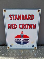 VINTAGE STANDARD OIL PORCELAIN SIGN TORCH GAS STATION AMERICAN RED CROWN COMPANY picture