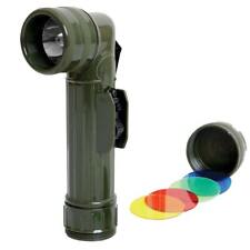 U.S MILITARY STYLE ANGLE HEAD FLASHLIGHT KRYPTON BULB W/EXTRA LENSES 2D CELL  picture