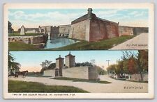 St. Augustine Florida FL Two Oldest Relics City Gates Fort Marion c1910 Postcard picture