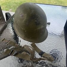 Vintage Combat Military Helmet? Unknown Origin,  Metal And  Straps picture