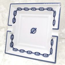 Hermes Paris Ashtray Chaine d'Ancre Porcelain Tray Plate Blue 16 cm No box picture