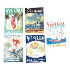 Ventura California Postcards Rincon Surfing Harbor Sailing Sea Lot Of 5 Retro picture
