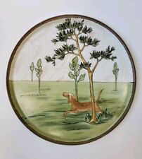 Vintage Hand Painted Morimura Brothers Nippon Hunting Dog Deco Wall Plaque Plate picture