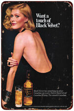 1975 BLACK Velvet Whiskey & SEXY WOMAN Vintage LOOK Reproduction Metal Sign picture