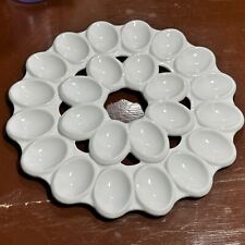 Food Network Stoneware Deviled Egg Serving Plate Tray White Beautiful & Classic picture