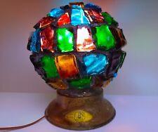Vintage colorful glass chunks globe table lamp Nader Peter Marsh mcm retro picture