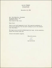 LEE DE FOREST - TYPED LETTER SIGNED 11/29/1956 picture