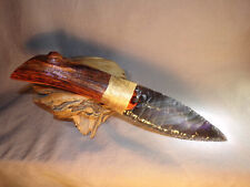 Rainbow Obsidian Paleo Dagger Knife Manzanita Handle Flint Knapping Black Powder picture