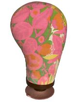 1960s Pink & Orange Flower Power Fabric Mannequin Head Made In USA picture
