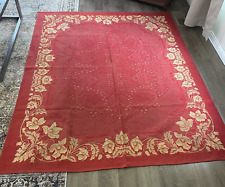 Antique? Vtg Coverlet Bedspread Red Sculpted Floral Twin 63