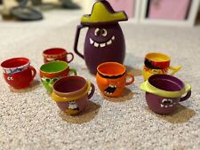 Pillsbury FUNNY FACE Set  GOOFY GRAPE Pitcher and 8 Mugs - Vintage (60's, 70's) picture