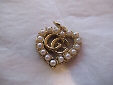 GUCCI  ZIP PULL   22X20MM gold tone,  FAUX PEARL THIS IS FOR 1 heart picture