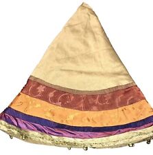 Vintage Vibrant Christmas Tree Skirt, 48” Gold/Purple, Made In India *Fast Ship picture