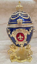 Sapphire Gold Faberge egg Jewelry box Groom Wedding Easter egg HMDE Fabergé picture
