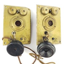 Antique S H Couch Brass Intercom Phone Call Panels 1 Station - Lot of 2 Units picture