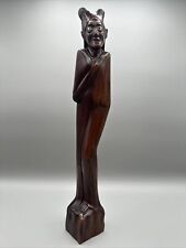 Balinese Woman Hand-Carved Wooden Statue Made Ronda Style picture
