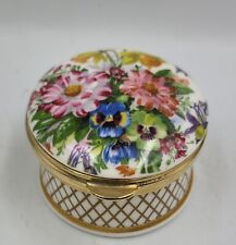 Vintage Ayshford Staffordshire England Fine Bone China Hinged Trinket Box Floral picture
