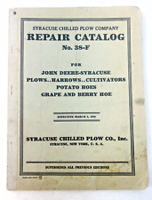 Vintage 1940 Syracruse Chilled Plow Co. Repair Catalog No. 38-F for John Deere picture