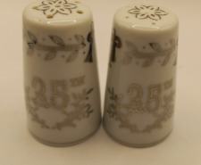 Vintage Lefton Collectable 25th Anniversary Salt and Pepper Shakers 1957  picture