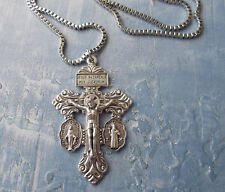 3 Way Pardon Crucifix/Cross Medal Pendant/Necklace~Stainless steel BOX chain~ picture