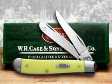 Case xx Knives Mini Trapper Smooth Yellow Delrin Pocket Knife Stainless 80029 picture