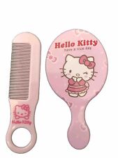 New Hello Kitty Mirror Hair Brush Comb Set Cute Pink Cat Compact & Travel Duo picture