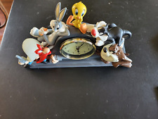 1994 Warner Bros Mantle Clock Working Bugs Tweety Tazz Sam picture
