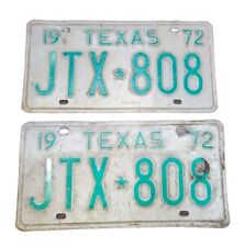 Vintage Antique Pair 1972 Texas license plates JTX-808 picture