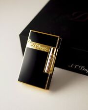 New: S.T. Dupont Lighter Line 2 Yellow Gold & Laque de China Black 016884 picture
