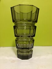 ART DECO PANEL CUT CRYSTAL VASE BY JOSEF HOFFMAN FOR MOSER / 11.75 Tall picture